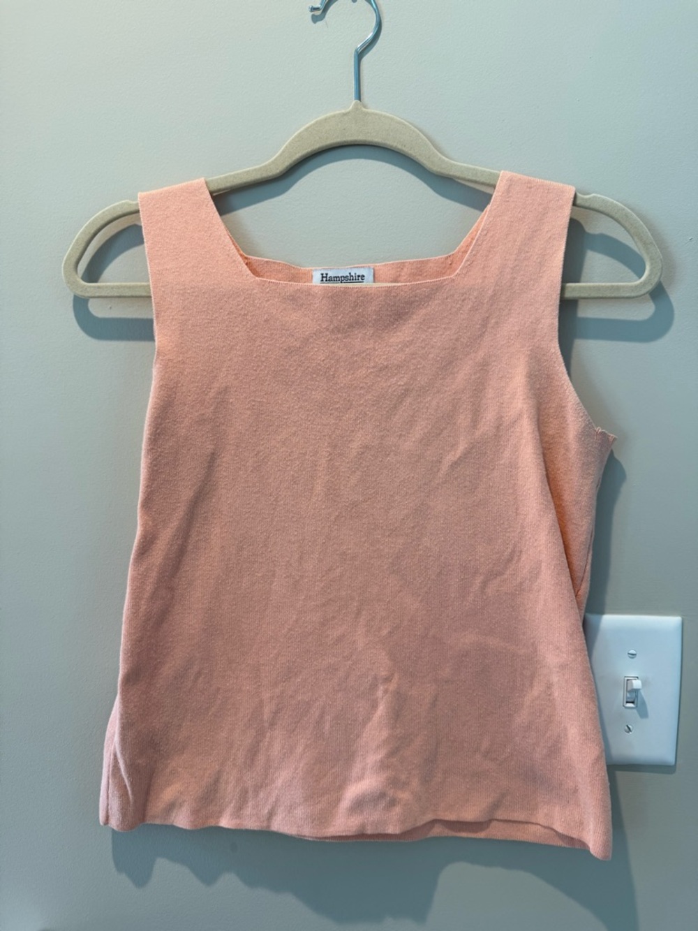 Hampshire Peach Square-Neck Tank Top - Sleeveless Knit